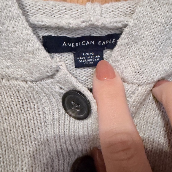 American Eagle Outfitters Light Gray Hooded Sweater - Picture 2 of 4